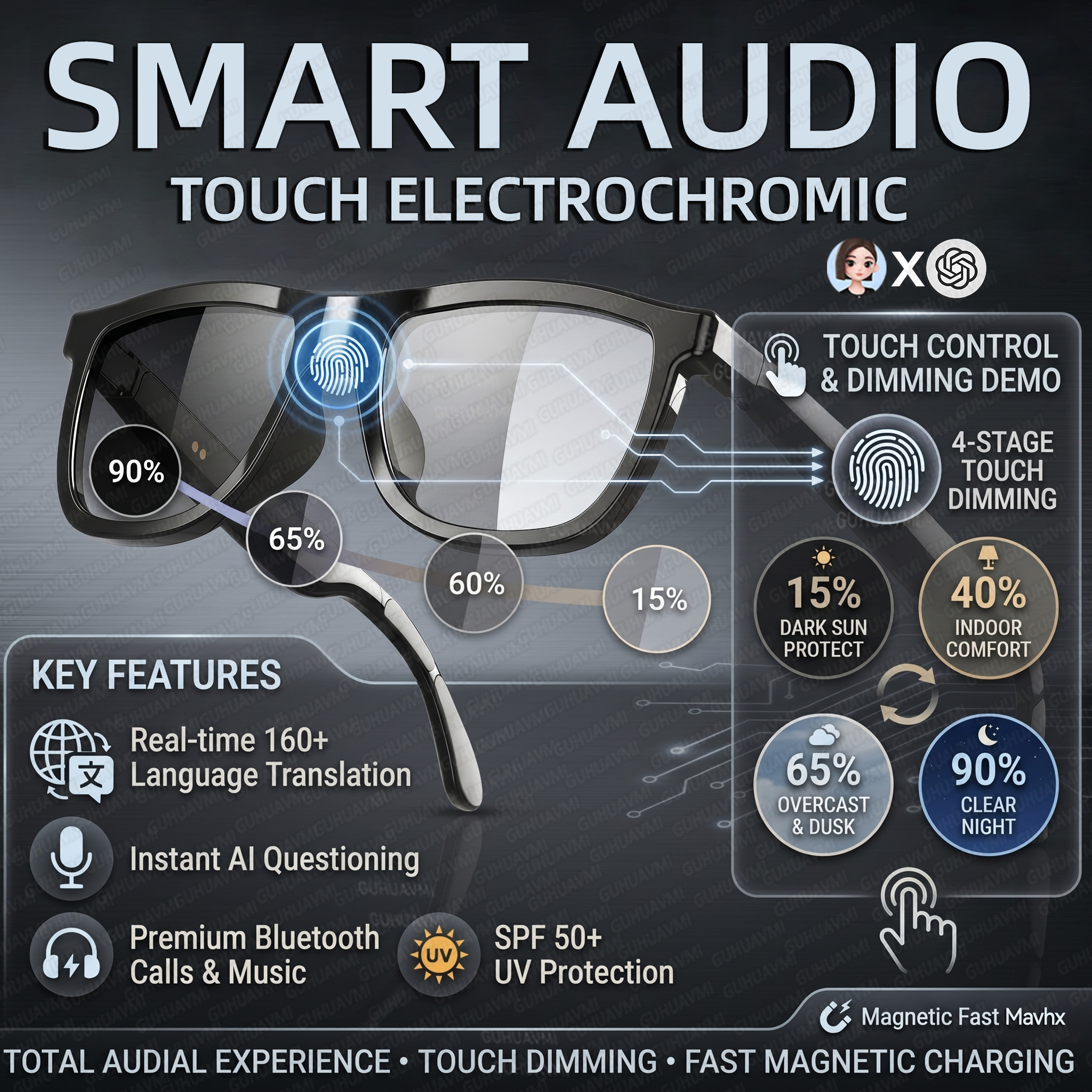 Mix Audio Music - 2026New Business Travel Touch Electrochromic Smart