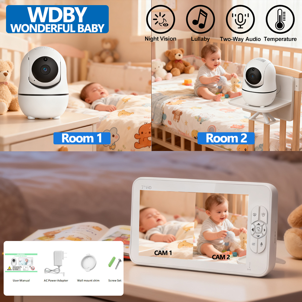 Audio Music For Video - 7.0 Inch HD Video Baby Monitor