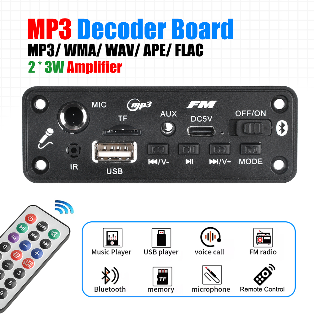 Audio Music Player - MP3 Bluetooth Amplifier Decoder Board 2