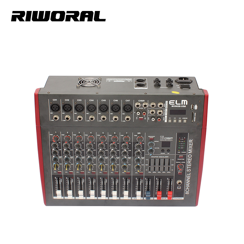 Audio And Music Mixer - MX902 8 Channel Professional Sound Audio