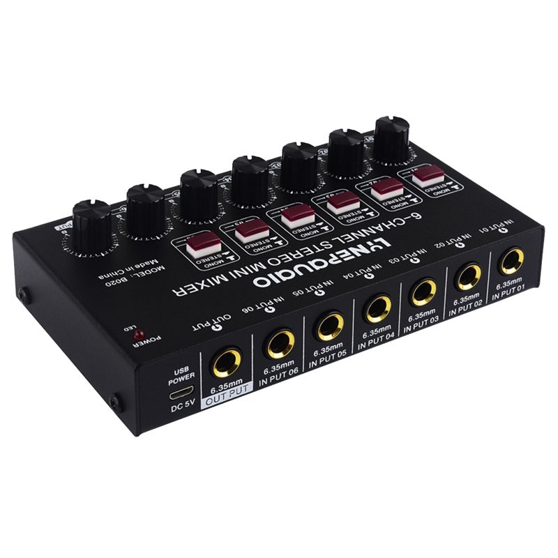 Audio And Music Mixer - FEDI-Mini 6-Channel Stereo Audio Mixer Musical