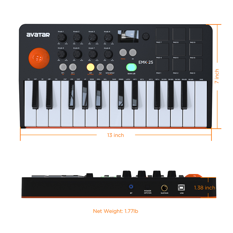 Keyboard MIDI Controller With  - مراجعة Midi Controller Pad وسعره
