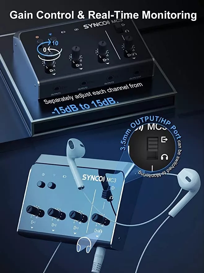 Synco MC3 Lite Audio Mixer 4 C - مراجعة Audio Music For Video وسعره