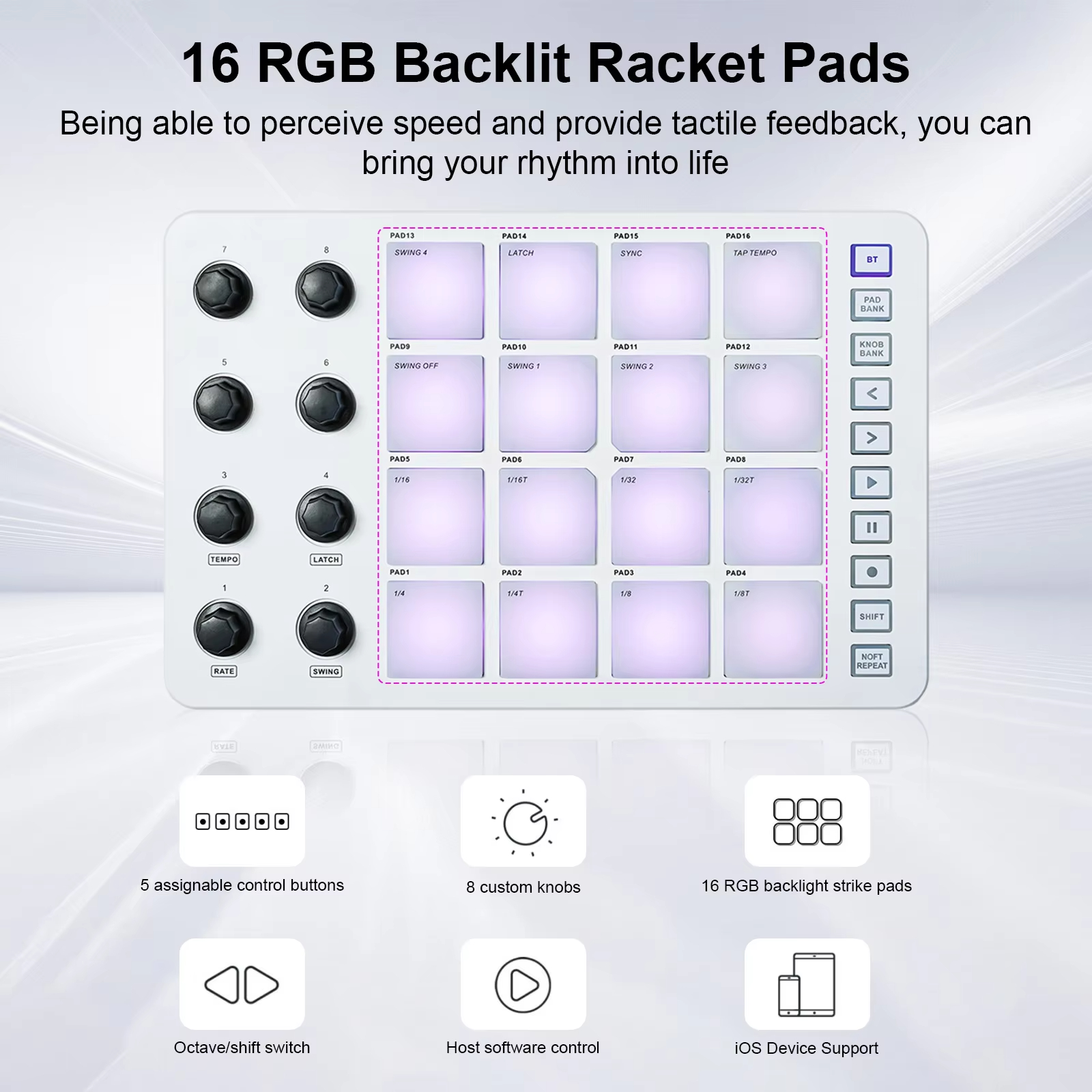M-VAVE SMC-PAD White MIDI Cont - مراجعة Midi Controller Pad وسعره