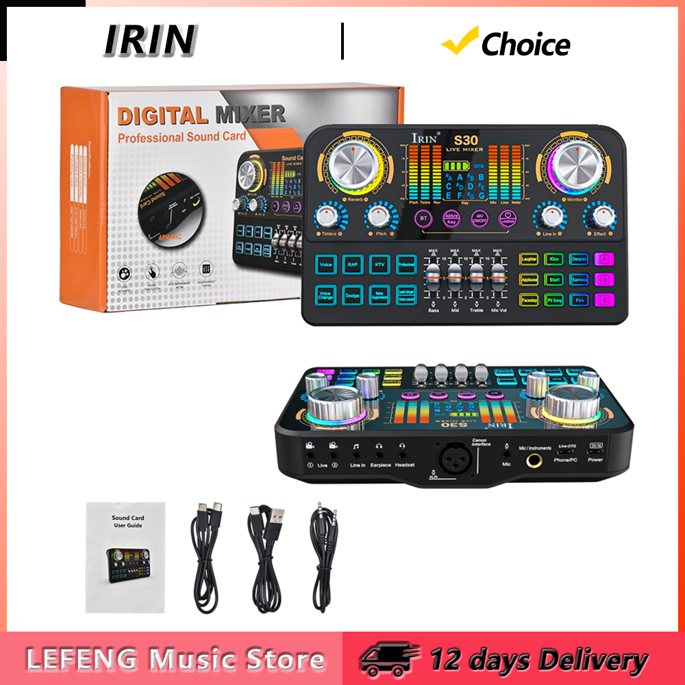 IRIN S30 Live Sound Card Audio - مراجعة Mix Audio Music وسعره