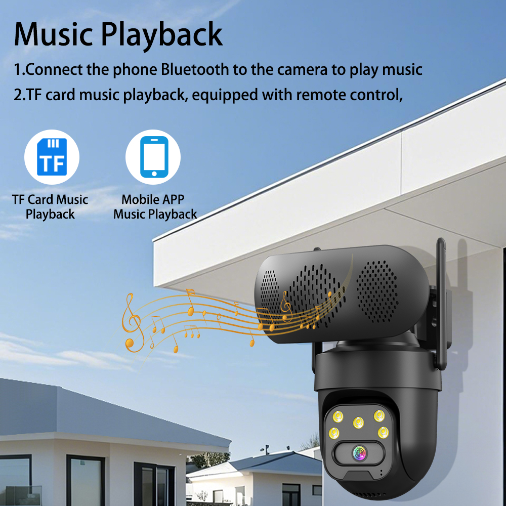 5MP HD WiFi IP Camera with Mus - مراجعة Audio Music Track وسعره
