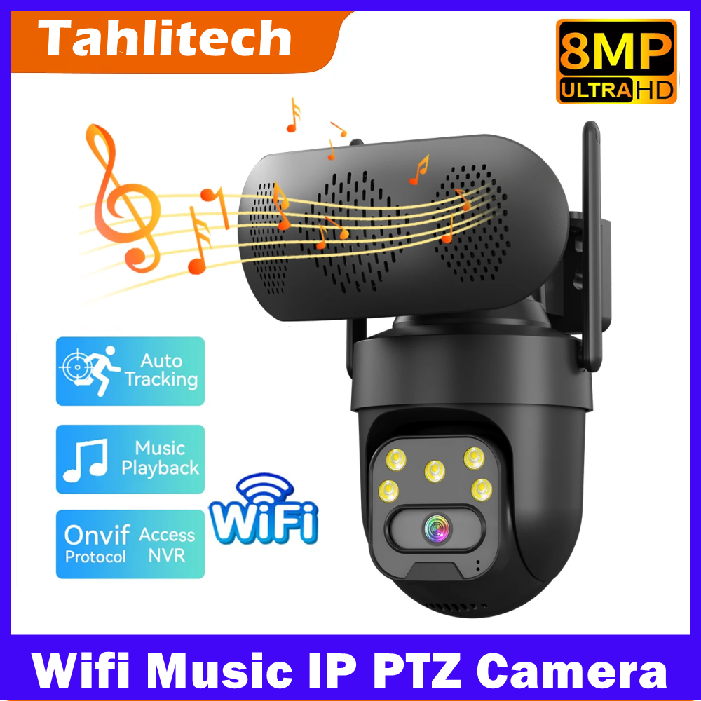 8MP WiFi IP Camera with Music  - مراجعة Audio Music Track وسعره
