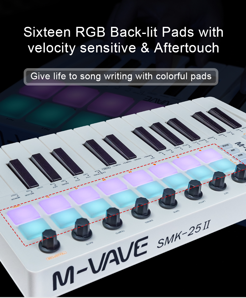 M-VAVE SMK-25 II 25 Key MIDI C - مراجعة Midi Controller Pad وسعره