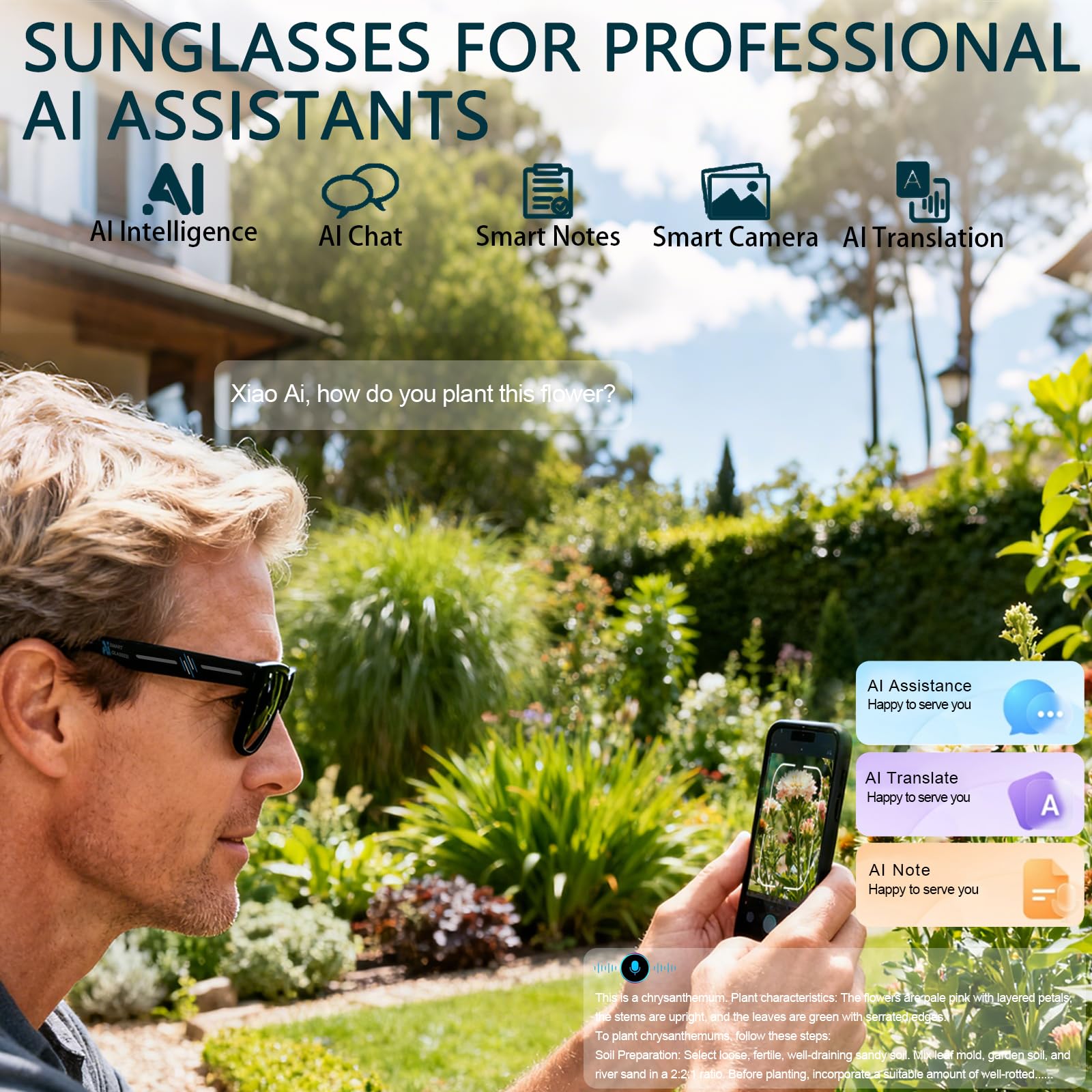 Black Smart Ai Glasses for Men - مراجعة Audio Music For Video وسعره
