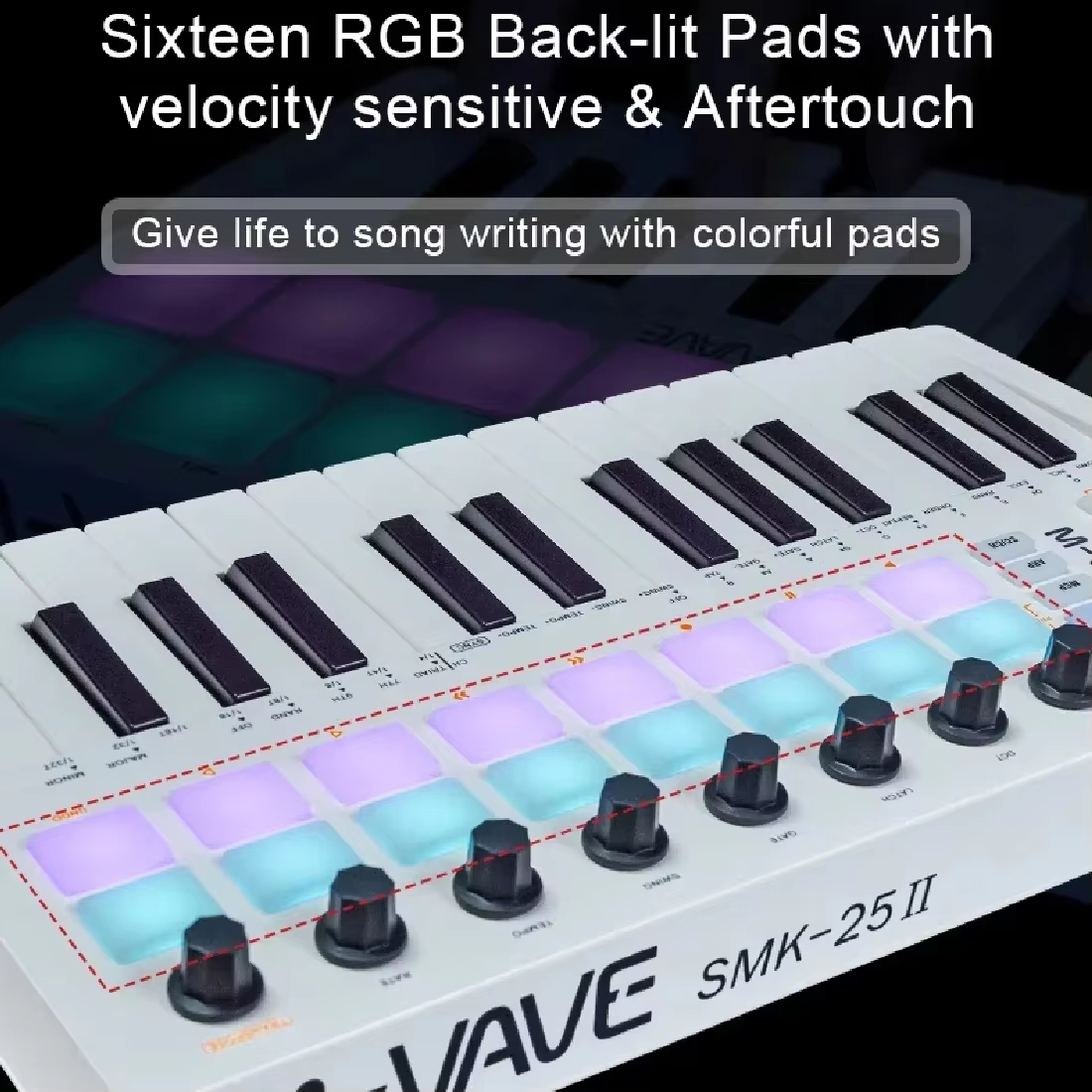 M-VAVE SMK-25 II White 25-key  - مراجعة Midi Controller Pad وسعره