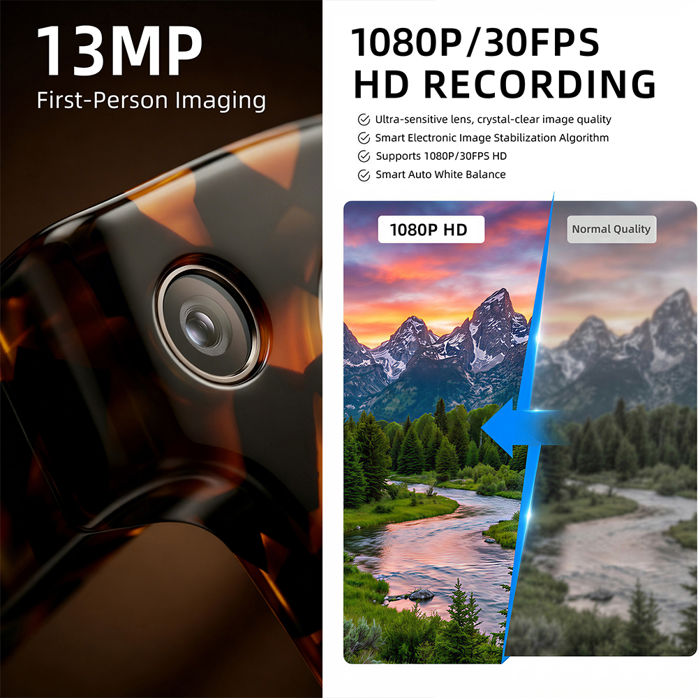 G600 Pro AI Smart Glasses 13MP - مراجعة Audio Music For Video وسعره
