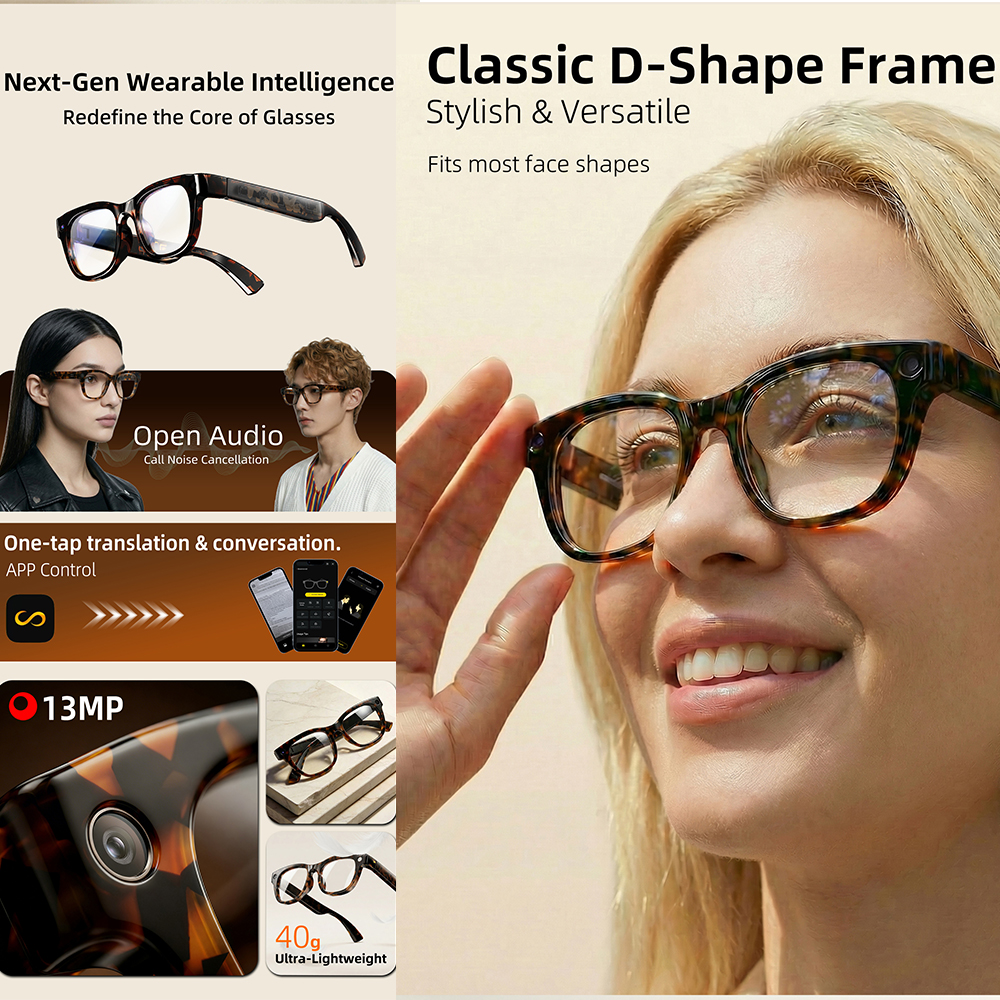 G600 Pro AI Smart Glasses 13MP - مراجعة Audio Music For Video وسعره