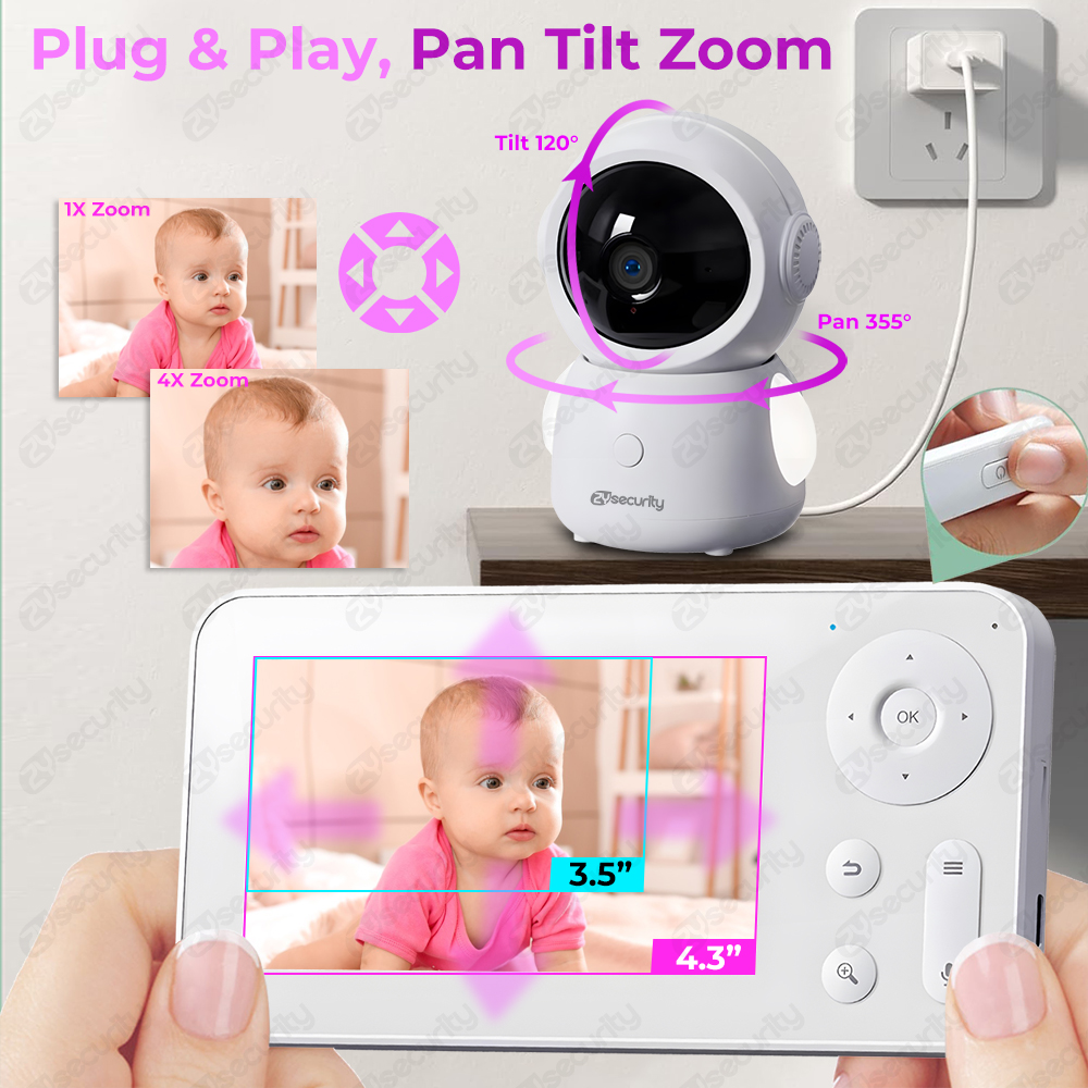 2K 3MP Two Camera WiFi Baby Mo - مراجعة Audio Music Track وسعره