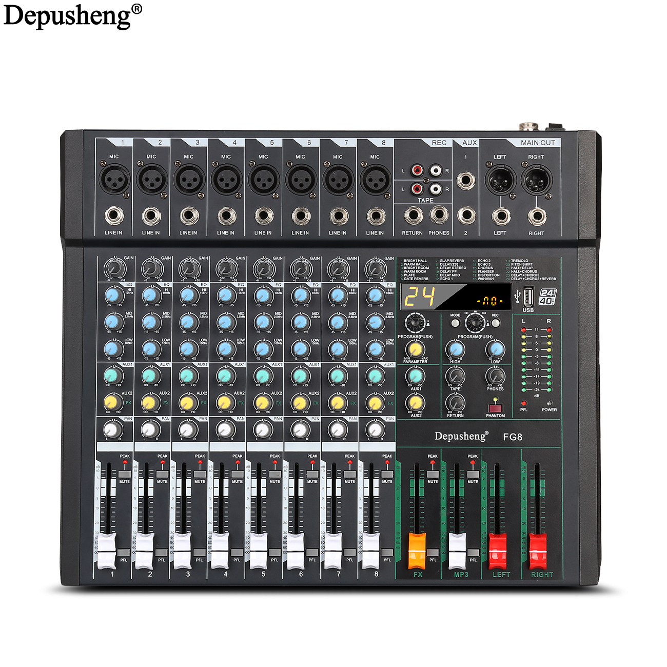 8/12Channel  DJ Console 24DSP  - مراجعة Audio And Music Mixer وسعره