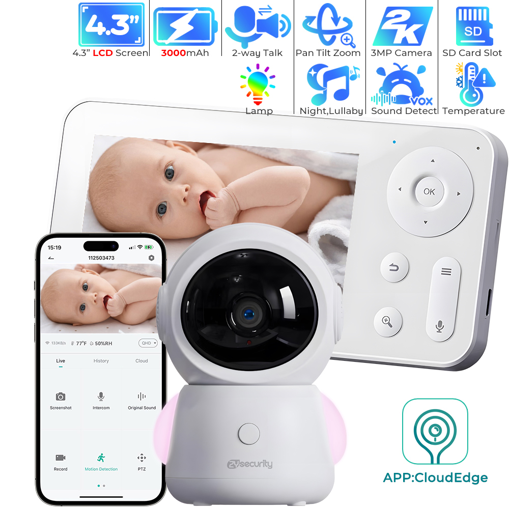 2K WiFi Baby Monitor with App, - مراجعة Audio Music Track وسعره