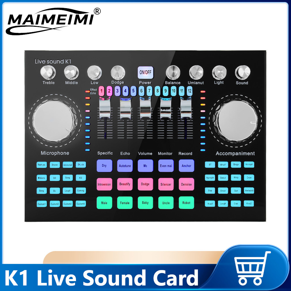 K1 Live Sound Card Voice Chang - مراجعة Audio And Music Mixer وسعره