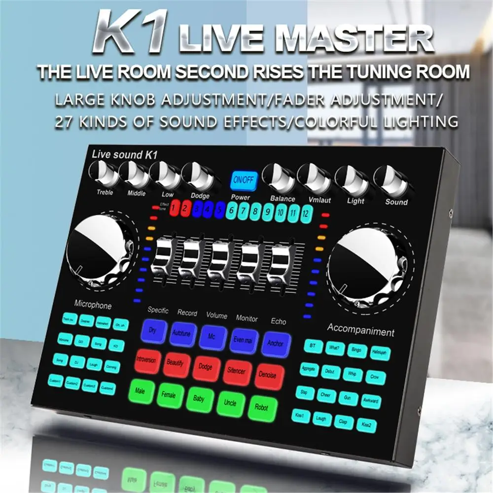 K1 Live Sound Card Voice Chang - مراجعة Audio And Music Mixer وسعره