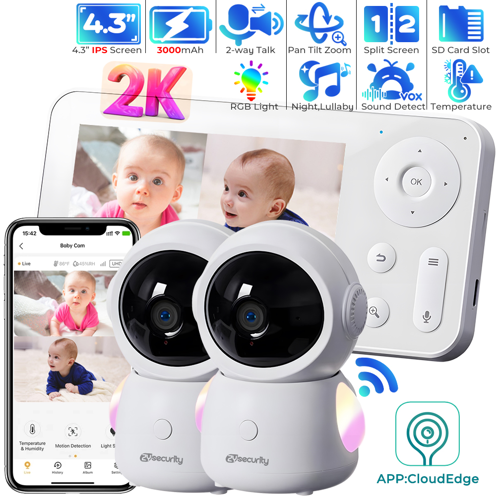 2K UHD WiFi Baby Monitor with  - مراجعة Audio Music Track وسعره
