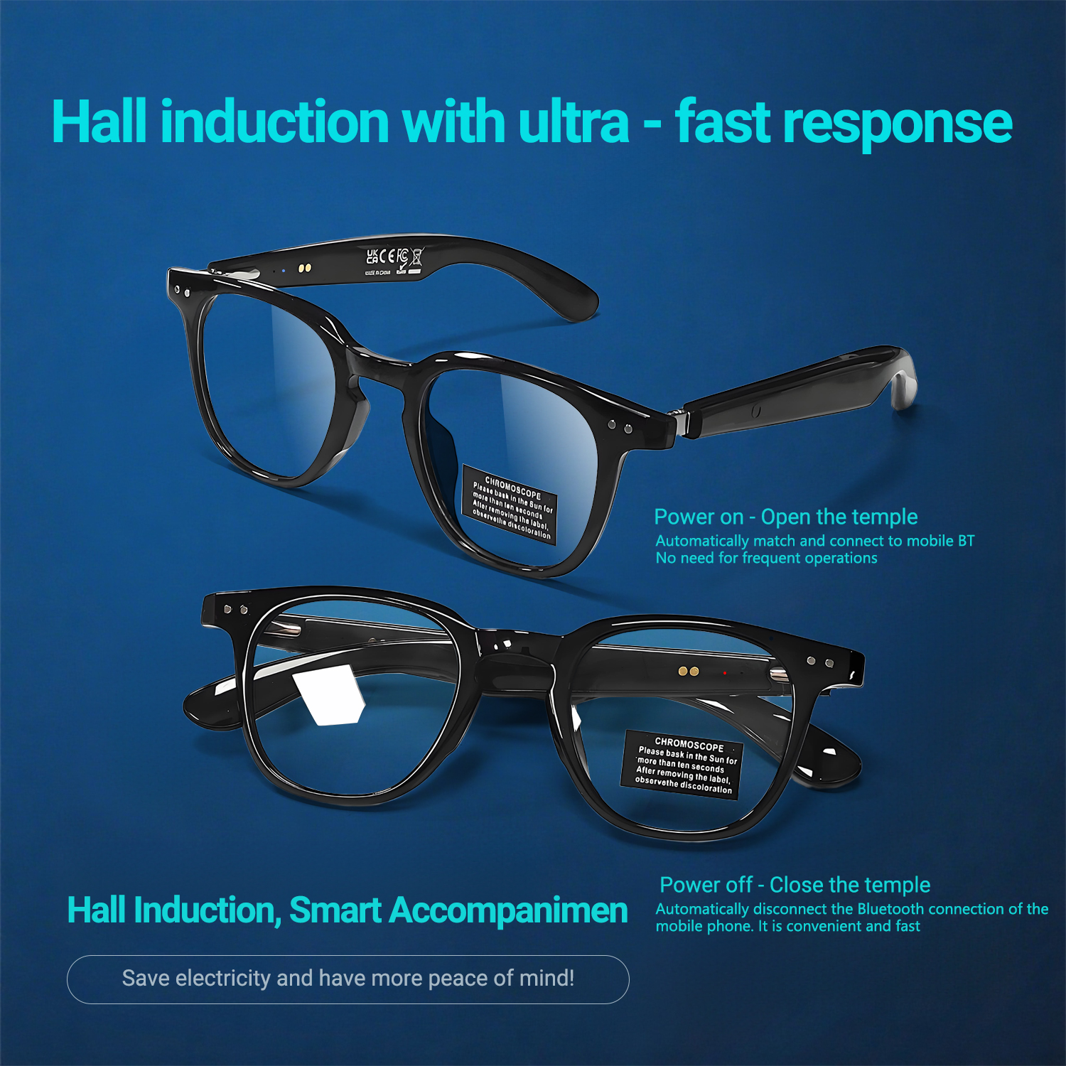 Photochromic Smart Glasses Ant - مراجعة Audio Music For Video وسعره