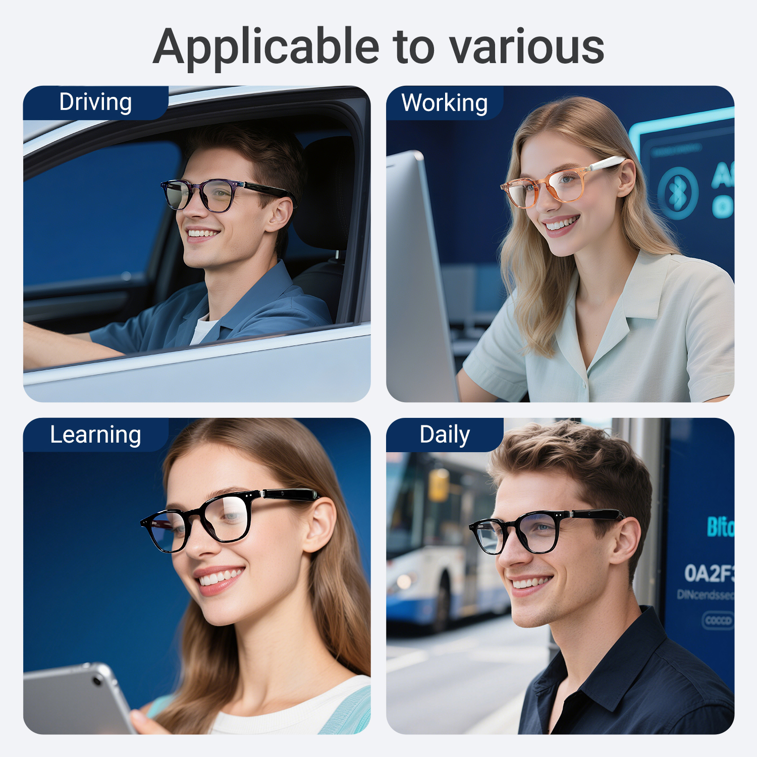 Photochromic Smart Glasses Ant - مراجعة Audio Music For Video وسعره