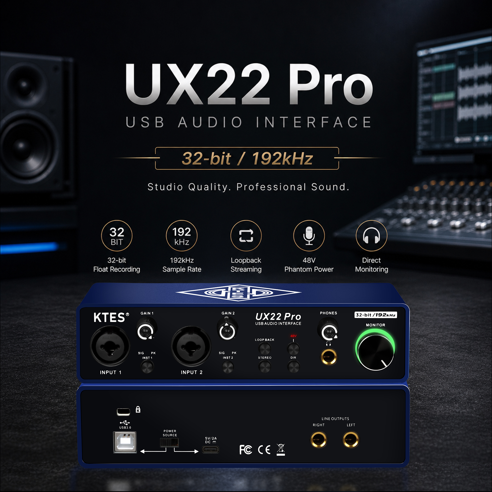 UX22 Pro Audio Interface 192kH - مراجعة Music Audio Facebook وسعره